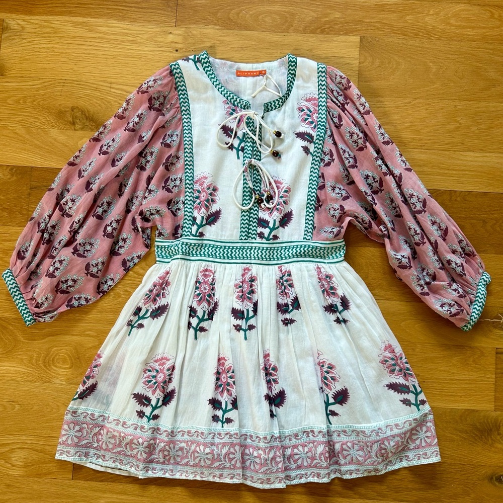 Oliphant Floral Pink and White Dress